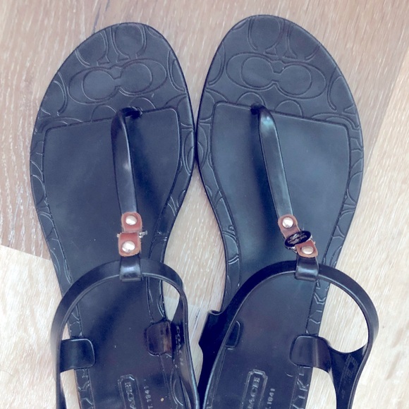 Coach Shoes - COACH Jelly Sandal black Womens Size 9 - Adjustable & Signature